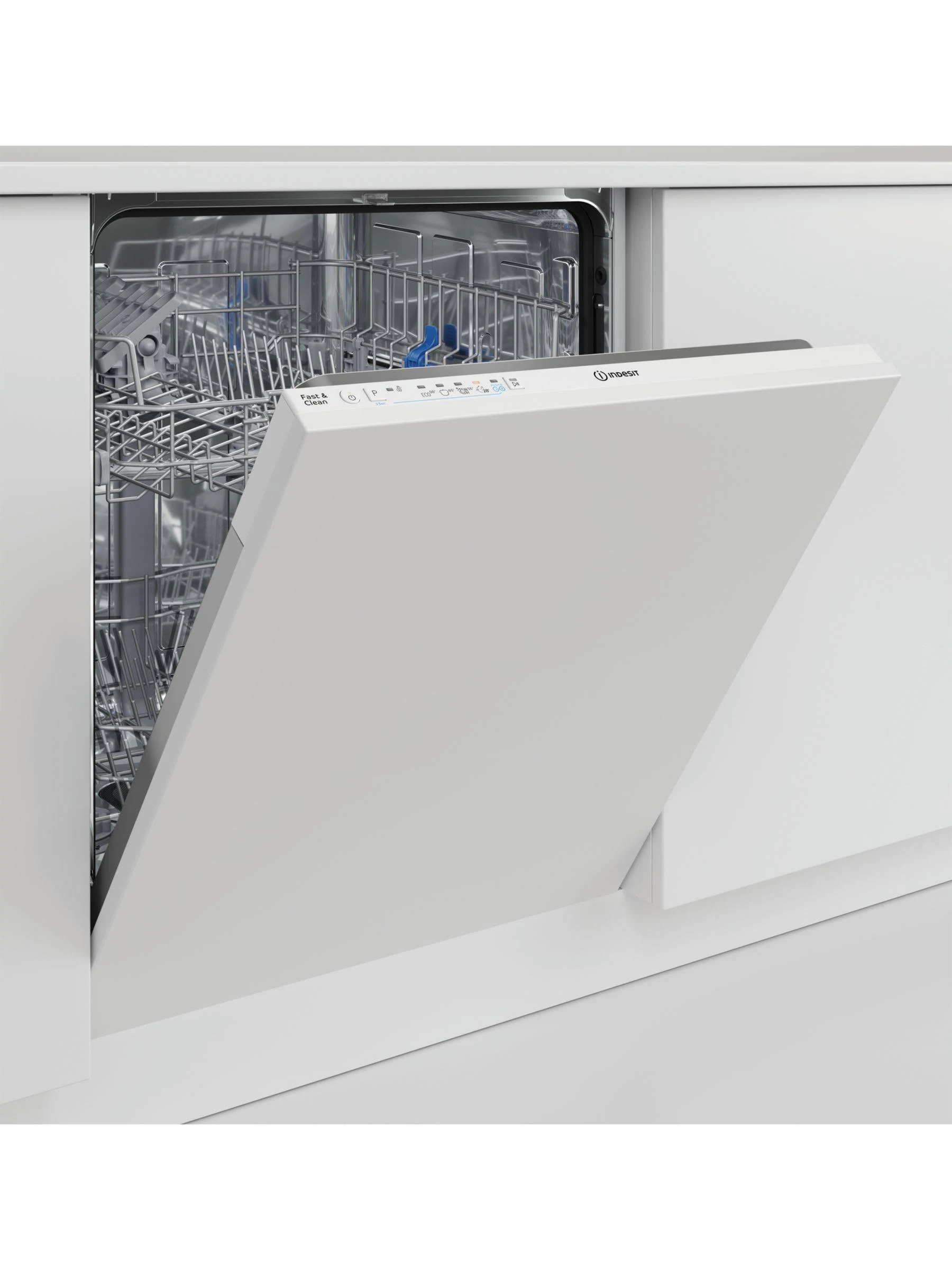 Indesit Integrated Dishwasher 600mm Full Size, White Colour - DIE 2B19 UK